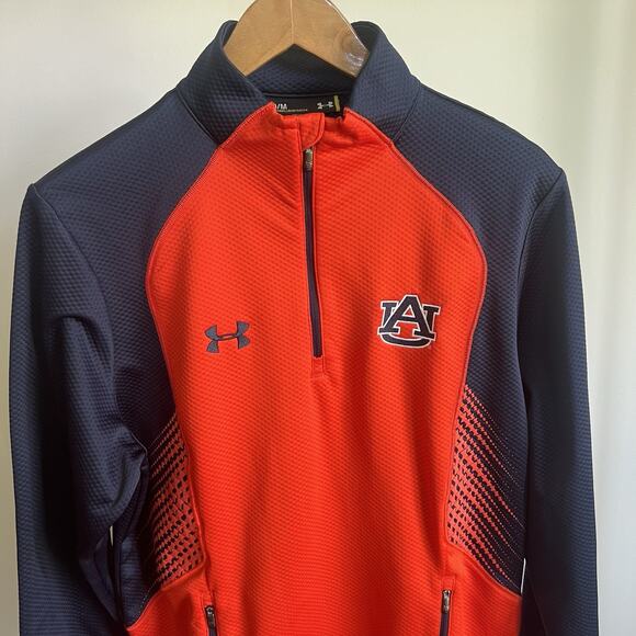 Under Armour Auburn Tigers Long Sleeve Pullover Sweatshirt  1/4 Zip Sweater Sz M - Picture 2 of 8